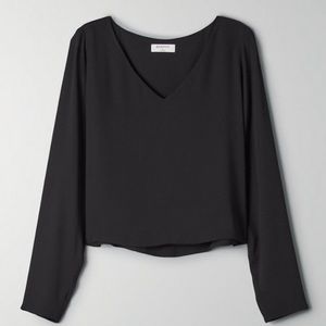 nwot aritzia babaton murphy v-neck longsleeve blouse